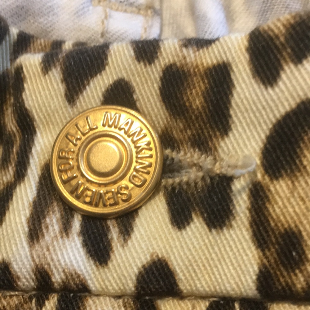 🆕 7 For All Mankind Cheetah Print Cropped Skinny Jean size 27 - Picture 10 of 12